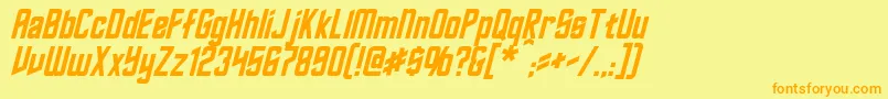 RoddenberryItalic Font – Orange Fonts on Yellow Background