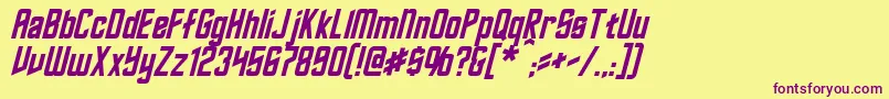 RoddenberryItalic Font – Purple Fonts on Yellow Background