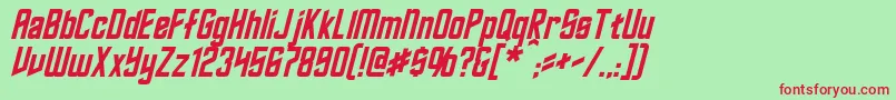 RoddenberryItalic Font – Red Fonts on Green Background