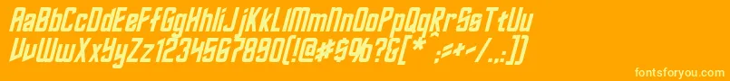 RoddenberryItalic Font – Yellow Fonts on Orange Background