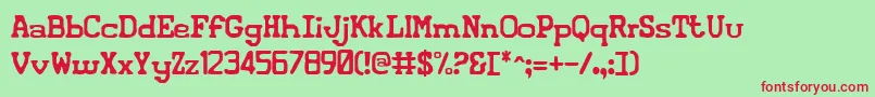 Iconified Font – Red Fonts on Green Background