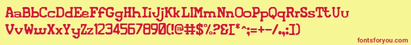 Iconified Font – Red Fonts on Yellow Background