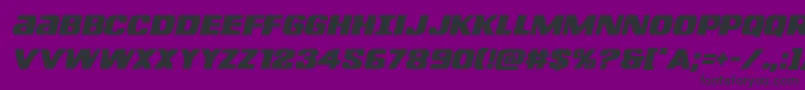 Lefthandlukeital Font – Black Fonts on Purple Background