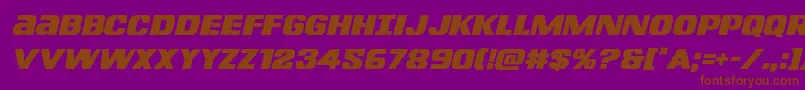 Lefthandlukeital Font – Brown Fonts on Purple Background