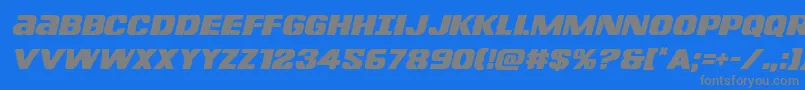 Lefthandlukeital-Schriftart – Graue Schriften auf blauem Hintergrund