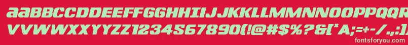 Шрифт Lefthandlukeital – зелёные шрифты на красном фоне