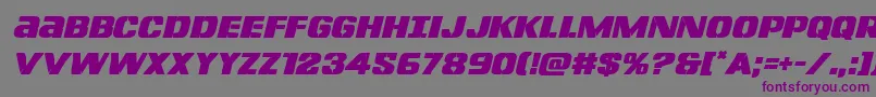 Шрифт Lefthandlukeital – фиолетовые шрифты на сером фоне
