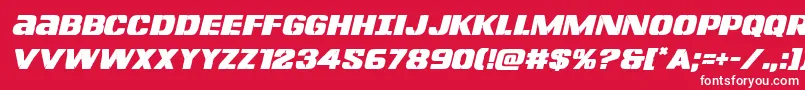 Lefthandlukeital Font – White Fonts on Red Background