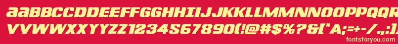 Lefthandlukeital Font – Yellow Fonts on Red Background