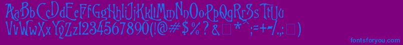 Шрифт BurtonsNightmare2000 – синие шрифты на фиолетовом фоне