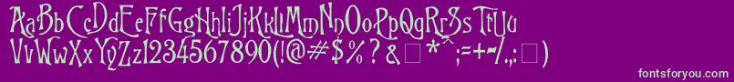 BurtonsNightmare2000 Font – Green Fonts on Purple Background