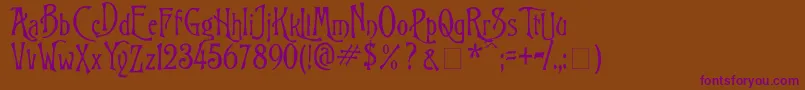 Шрифт BurtonsNightmare2000 – фиолетовые шрифты на коричневом фоне