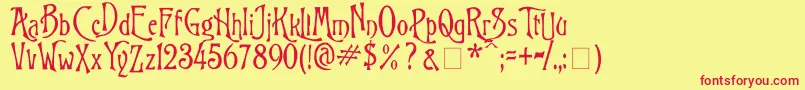 BurtonsNightmare2000 Font – Red Fonts on Yellow Background