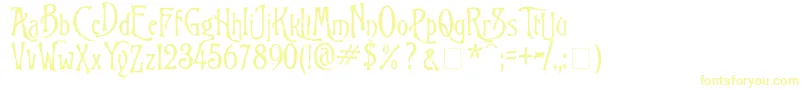 BurtonsNightmare2000-fontti – keltaiset fontit valkoisella taustalla