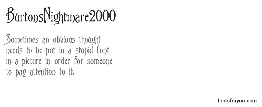Review of the BurtonsNightmare2000 Font