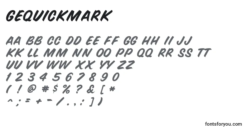 Fuente GeQuickMark - alfabeto, números, caracteres especiales