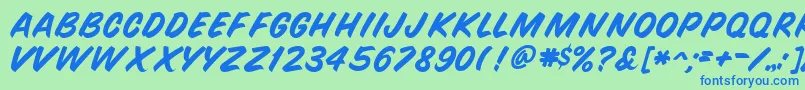 GeQuickMark Font – Blue Fonts on Green Background