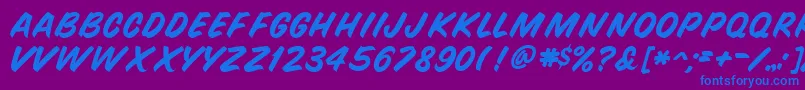 GeQuickMark-Schriftart – Blaue Schriften auf violettem Hintergrund