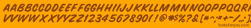 GeQuickMark-Schriftart – Braune Schriften auf orangefarbenem Hintergrund