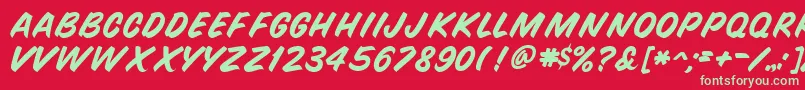 GeQuickMark Font – Green Fonts on Red Background