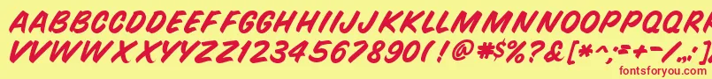 GeQuickMark Font – Red Fonts on Yellow Background