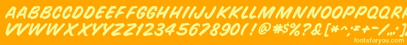 GeQuickMark-Schriftart – Gelbe Schriften auf orangefarbenem Hintergrund