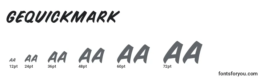 Размеры шрифта GeQuickMark