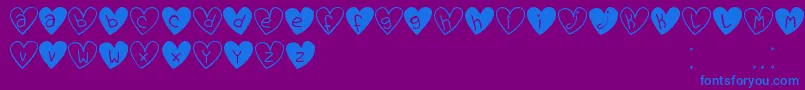 LoveYouTfb-Schriftart – Blaue Schriften auf violettem Hintergrund