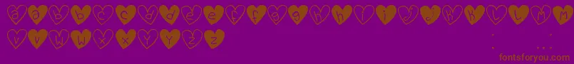 Fonte LoveYouTfb – fontes marrons em um fundo roxo