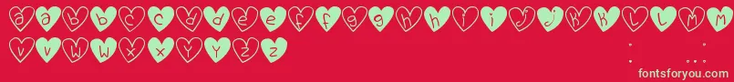 LoveYouTfb Font – Green Fonts on Red Background