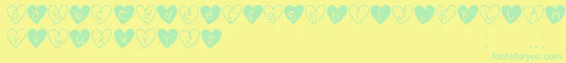 LoveYouTfb Font – Green Fonts on Yellow Background