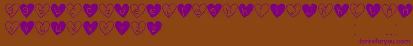 LoveYouTfb-Schriftart – Violette Schriften auf braunem Hintergrund