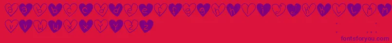 LoveYouTfb-Schriftart – Violette Schriften auf rotem Hintergrund