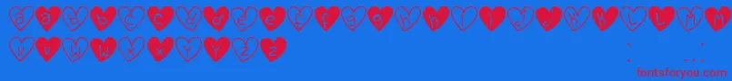 LoveYouTfb Font – Red Fonts on Blue Background