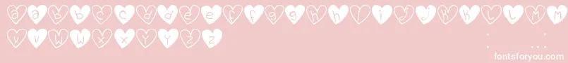 LoveYouTfb-Schriftart – Weiße Schriften auf rosa Hintergrund