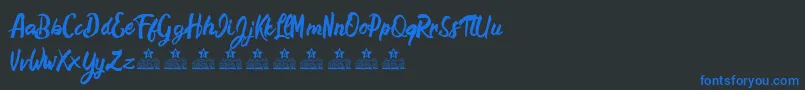 HamstersPersonalUse Font – Blue Fonts on Black Background
