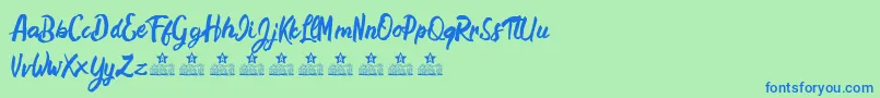 HamstersPersonalUse Font – Blue Fonts on Green Background