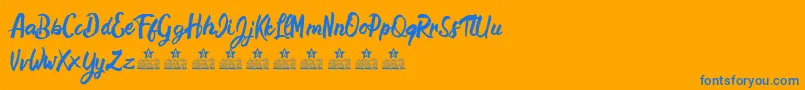 HamstersPersonalUse Font – Blue Fonts on Orange Background