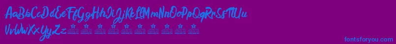 HamstersPersonalUse Font – Blue Fonts on Purple Background