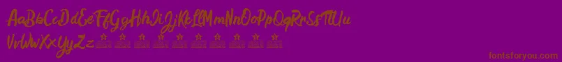 HamstersPersonalUse-Schriftart – Braune Schriften auf violettem Hintergrund