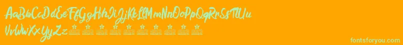 HamstersPersonalUse Font – Green Fonts on Orange Background
