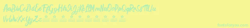 HamstersPersonalUse Font – Green Fonts on Yellow Background