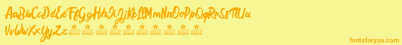 HamstersPersonalUse Font – Orange Fonts on Yellow Background