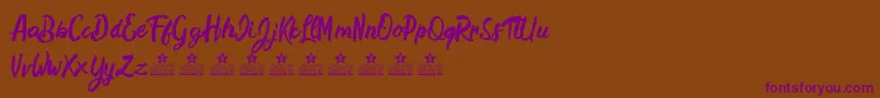 HamstersPersonalUse Font – Purple Fonts on Brown Background