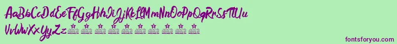 HamstersPersonalUse Font – Purple Fonts on Green Background