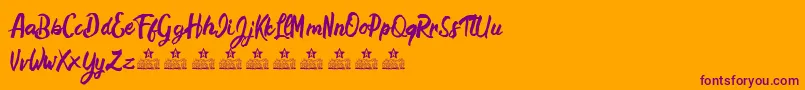 HamstersPersonalUse Font – Purple Fonts on Orange Background