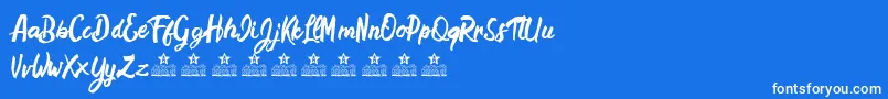 HamstersPersonalUse Font – White Fonts on Blue Background