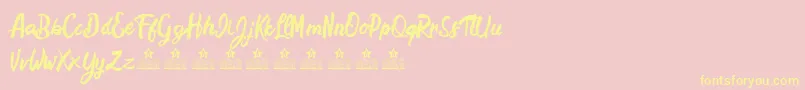 HamstersPersonalUse Font – Yellow Fonts on Pink Background