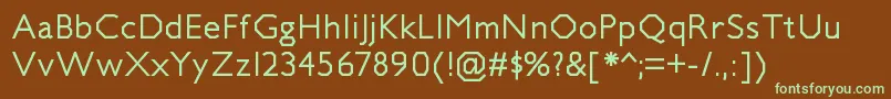 Шрифт JillicanrgRegular – зелёные шрифты на коричневом фоне