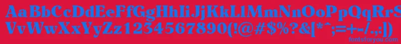 Eider Font – Blue Fonts on Red Background